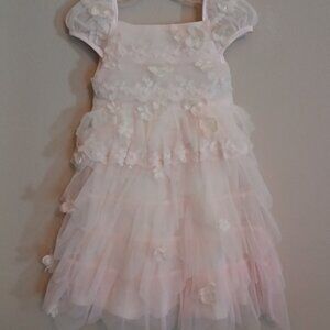Toddler Girls Pink Flower and Tulle Dress